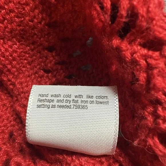 a.n.a Women's Plus Size 2X Red Open Knit  Sweater – Lightweight Layering Top - Picture 5 of 9